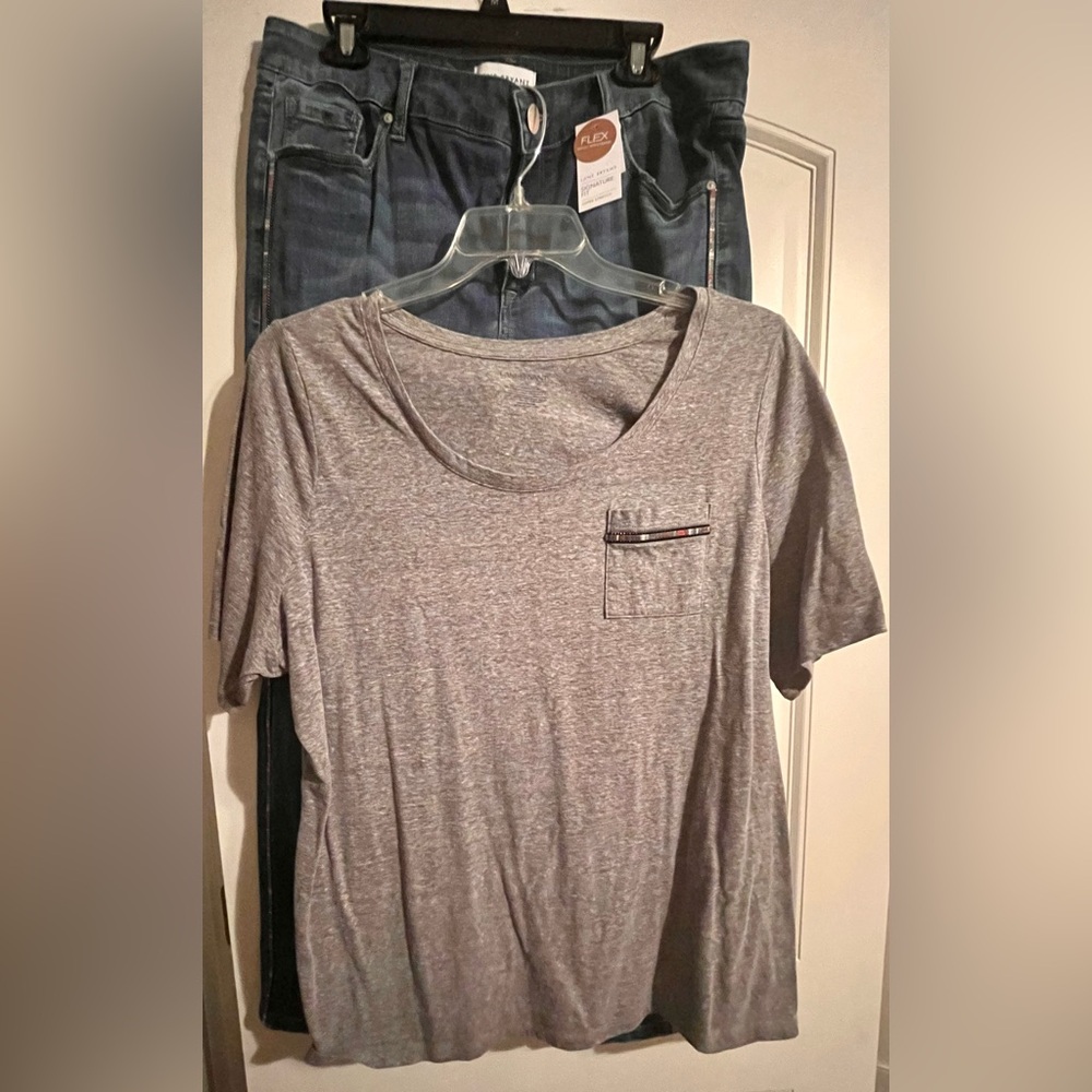 Lane Bryant Heather Gray Short Sleeve Tee